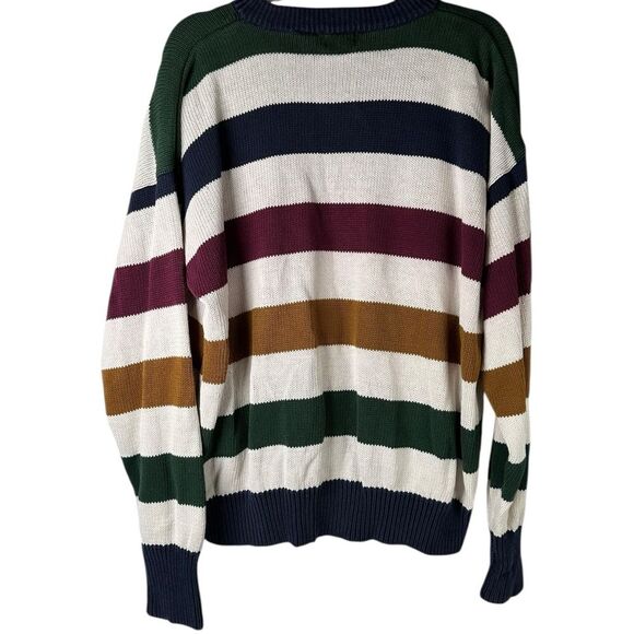 Vintage Structure Striped International Flag Embroidered Crewneck Sweater Large - Picture 2 of 6